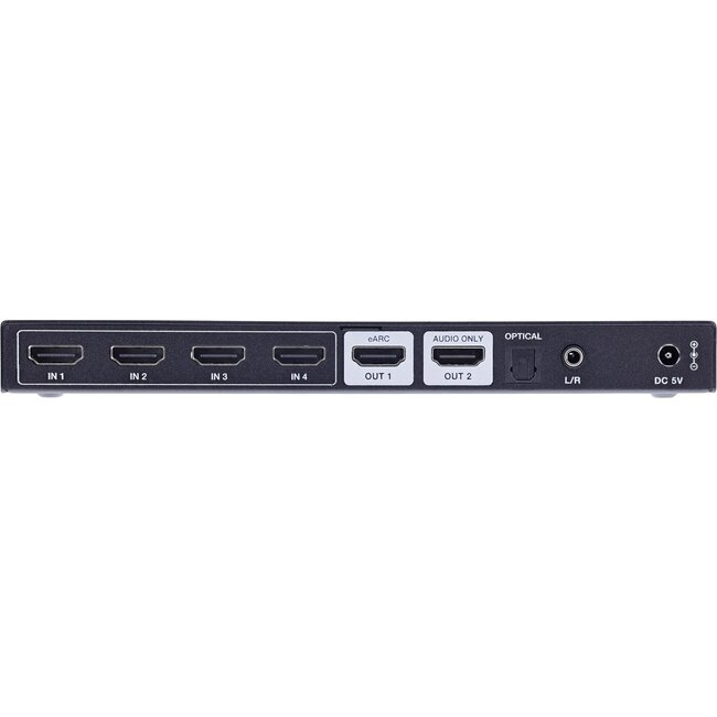 InLine HDMI Umschalter mit Audio Extractor & eARC Konverter | 4 zu 1 | HDMI 2.1 (8K 60Hz + HDR)