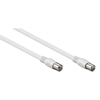 Goobay IEC (m) - IEC (w) Koaxialkabel | >85 dB | CCS | gerade | weiß | 1,5 Meter