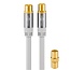 Goobay IEC Stecker - IEC Stecker Koaxialkabel | gerade | vergoldet | weiß | 1 Meter