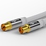 Goobay IEC Stecker - IEC Stecker Koaxialkabel | gerade | vergoldet | weiß | 1 Meter