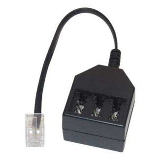S-Impuls RJ45 - 2x TAE-F + 1x TAE-N Adapter | 4-adrig (8P4C) | 0,20 Meter