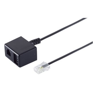 S-Impuls RJ45-TAE-N + RJ11 Adapter | 4-adrig (8P4C/6P4C) | 0,10 m