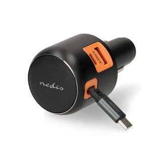 Nedis Nedis USB-C Autoladegerät | 2x USB-C PD & 1x USB-A QC | 60W PD | 0,70 m