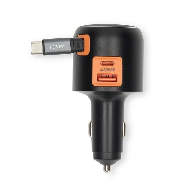 Nedis USB-C Autoladegerät | 2x USB-C PD & 1x USB-A QC | 60W PD | 0,70 m