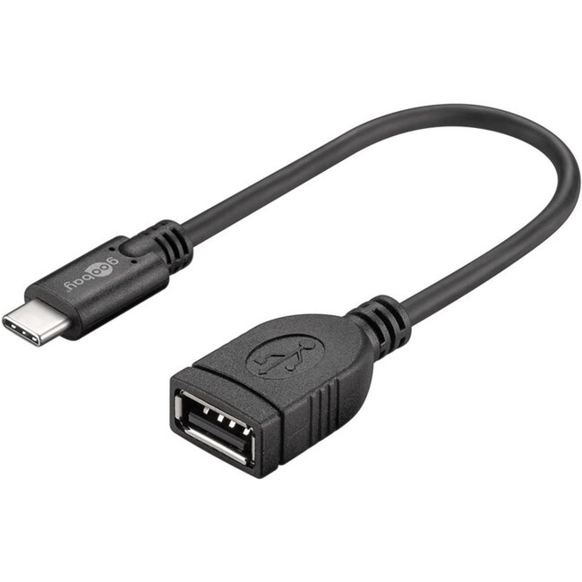 Goobay USB-C (m) auf USB-A (w) Adapter | USB 2.0 | 2,5W | Schwarz | 0,20 m
