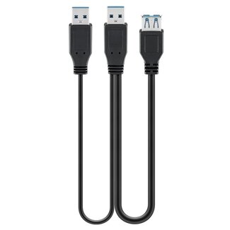 Goobay USB-A Y-Adapter | USB 3.0 5 Gbps | 15W | 0,30 m