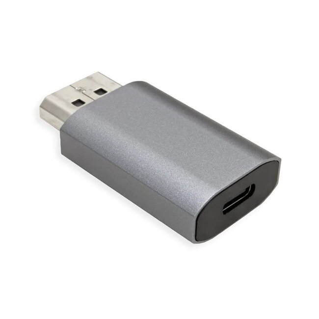 DisplayPort-auf-USB-C Adapter | 8K 60Hz | bidirektional | Grau