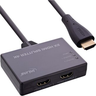 InLine InLine HDMI Splitter 1 auf 2 | HDMI 2.0 (4K 60Hz + HDR) | 0,50 m