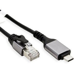 Value USB-C auf RJ45 LAN Kabel | Slimline | USB 3.0 | CAT6 | Schwarz | 2 Meter