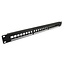 19 Zoll Patchpanel mit Kabelmanagement | 24 Keystone Module | 1U | Schwarz