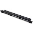 19 Zoll Patchpanel mit Kabelmanagement | 24 Keystone Module | 1U | Schwarz