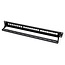 19 Zoll Patchpanel mit Kabelmanagement | 24 Keystone Module | 1U | Schwarz