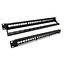 19 Zoll Patchpanel mit Kabelmanagement | 24 Keystone Module | 1U | Schwarz