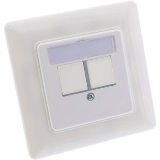InLine Wandsteckdose | für 2 Keystone-Module | 0° Öffnung | Weiß (RAL9010)