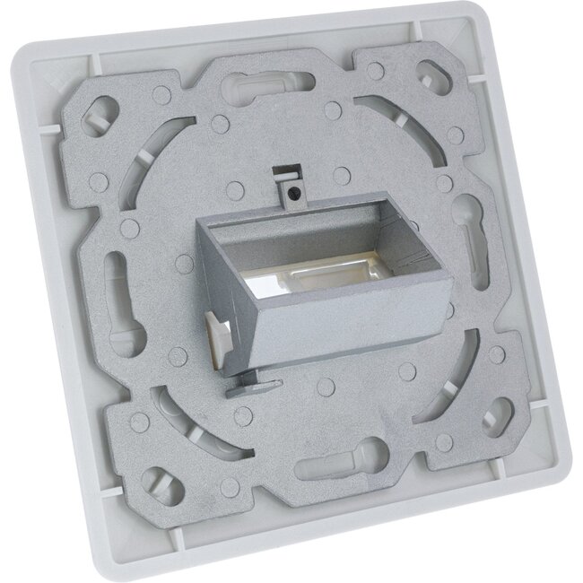 Wandsteckdose für 2 kompakte Keystone-Module | 45° Öffnung | Weiß (RAL9010)