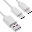 USB-A auf 2x USB-C Ladekabel | max. 25W | Weiß | 2 Meter