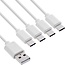 USB-A auf 4x USB-C Ladekabel | max. 25W | Weiß | 0,50 m