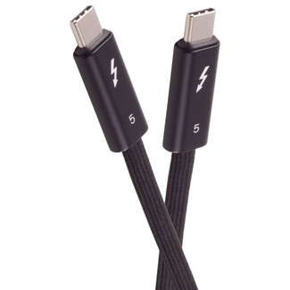 S-Impuls UltraFlex USB-C Kabel | Thunderbolt 5 | 80 Gbps | Intel-zertifiziert | Nylon | Schwarz | 1 Meter
