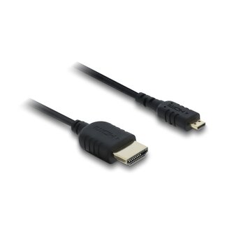 DeLOCK Premium Micro HDMI-zu-HDMI Kabel | Slimline | HDMI 2.1 (8K 60Hz + HDR) | Schwarz | 1 Meter