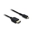 Premium Micro HDMI-zu-HDMI Kabel | Slimline | HDMI 2.1 (8K 60Hz + HDR) | Schwarz | 3 Meter