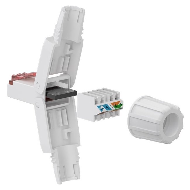 RJ45 werkzeugloser Stecker | CAT6 | UTP | AWG22-24 | Weiß | Stück