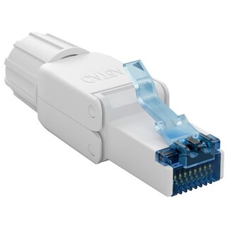 Goobay RJ45 werkzeugloser Stecker | CAT6a | UTP | AWG22-24 | Weiß | Stück