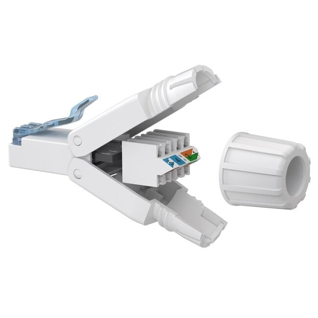 RJ45 werkzeugloser Stecker | CAT6a | UTP | AWG22-24 | Weiß | Stück