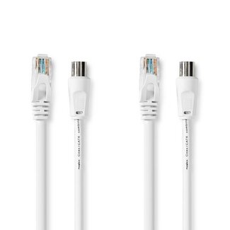 Nedis Koaxial- und CAT6-Kombikabel | Weiß | 3 Meter