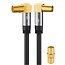 Goobay IEC Stecker - IEC Kupplung Koaxialkabel | gewinkelt | vergoldet | schwarz | 5 Meter