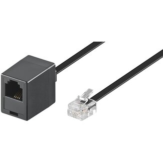 S-Impuls RJ11 Telefonverlängerungskabel Schwarz - 3 Meter