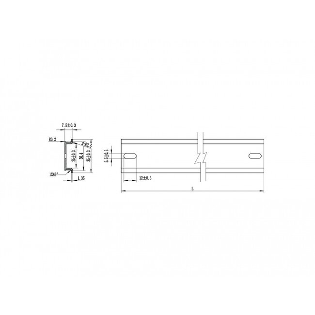 Delock DIN-Schiene 35 x 7,5 mm (10") Aluminium