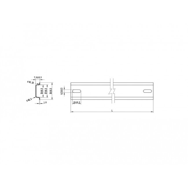 Delock DIN-Schiene 35 x 7,5 mm (10") Stahl