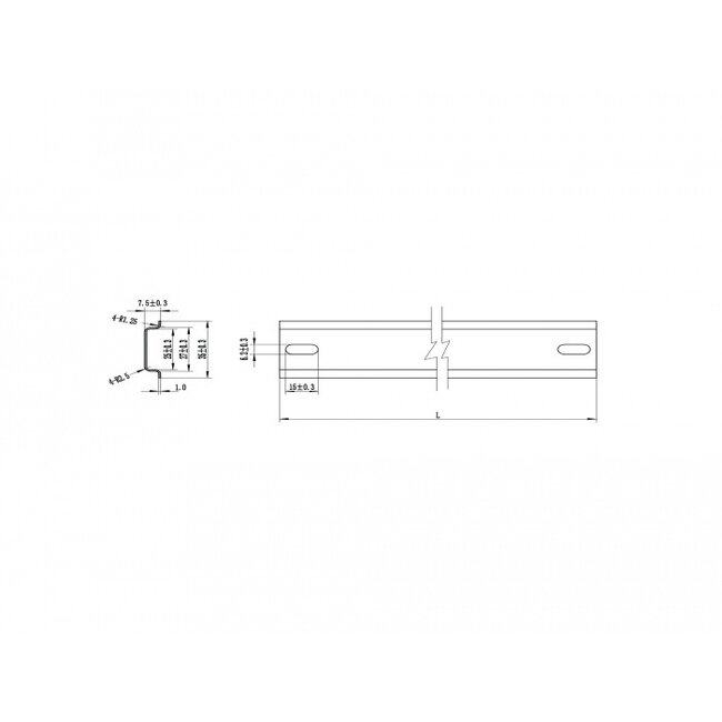 Delock DIN-Schiene 35 x 7,5 mm (19") Stahl