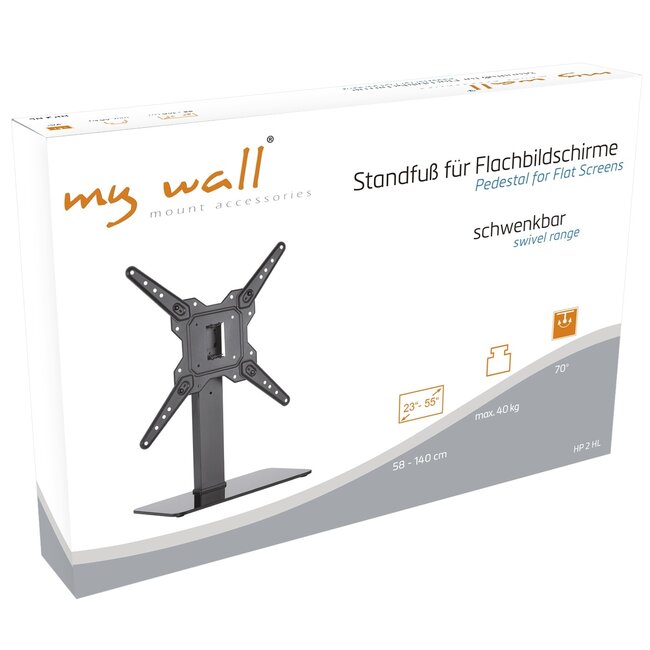 My Wall Tischständer für Bildschirme bis 55 Zoll | drehbar | höhenverstellbar | schwarz