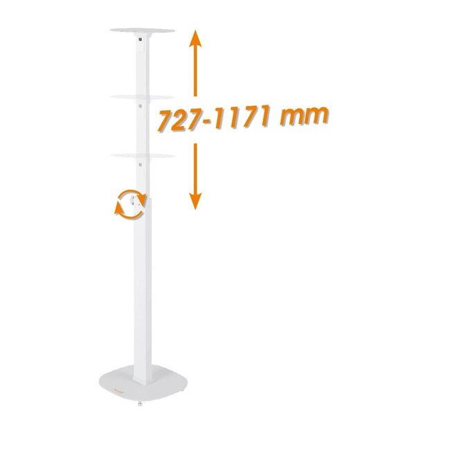 My Wall Lautsprecherständer Set | bis 10 kg | 73 - 117 cm hoch | weiß