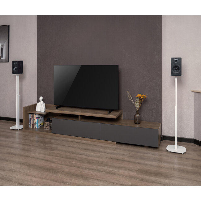 My Wall Lautsprecherständer Set | bis 10 kg | 73 - 117 cm hoch | weiß