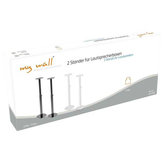 My Wall Lautsprecherständer Set | bis 10 kg | 73 - 117 cm hoch | weiß