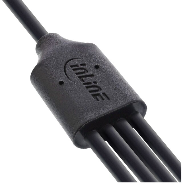 USB-A auf 4x USB-C Ladekabel | max. 25W | Schwarz | 2 Meter