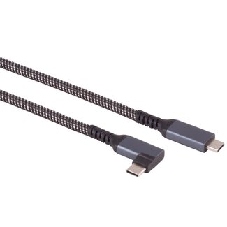 S-Impuls USB-C Kabel | Winkelstecker (links/rechts) | USB 3.1 10 Gbps | PD 100W | 4K 60Hz | Nylon | 1 Meter