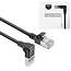 UFTP CAT6a Slimline Netzwerkkabel | Winkelstecker unten / gerade | LSZH | Schwarz | 1 Meter