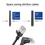 UFTP CAT6a Slimline Netzwerkkabel | Winkelstecker unten / gerade | LSZH | Schwarz | 1 Meter