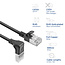 UFTP CAT6a Slimline Netzwerkkabel | Winkelstecker unten / gerade | LSZH | Schwarz | 1 Meter