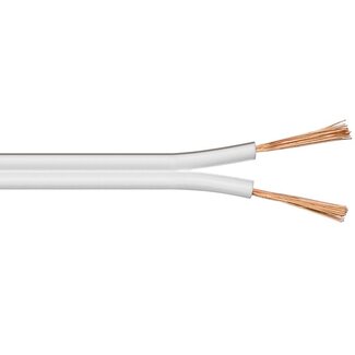 Goobay Lautsprecherkabel (CCA) - 2x 0,75mm² / Weiß - 50 Meter