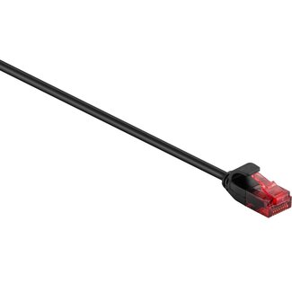 Goobay U/UTP CAT6 Gigabit Slimline Netzwerkkabel Schwarz - 7,5 Meter