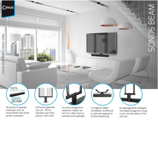 Cavus Premium Rahmen für Sonos BEAM / Schwarz