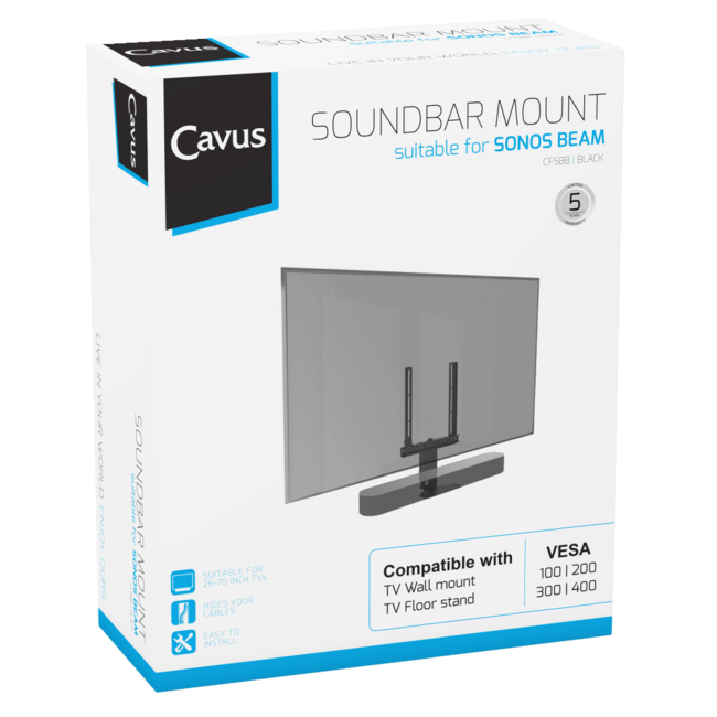 Cavus Premium Rahmen für Sonos BEAM / Schwarz