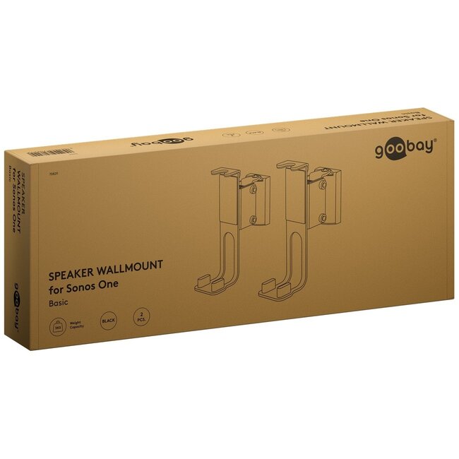 Goobay Wandhalterung Set für Sonos PLAY:1 und ONE/ONE SL | Full Motion | Schwarz