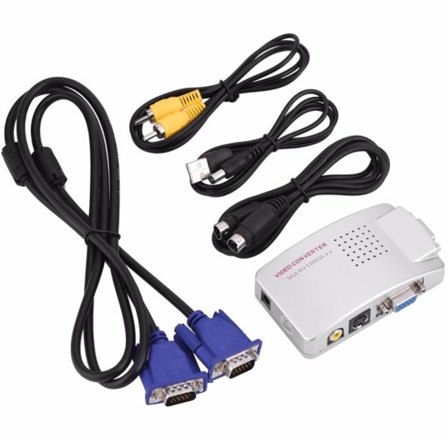 VGA zu Composite RCA & S-VHS Video Konverter / Grau
