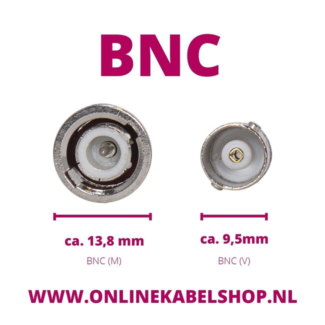 BNC-Stecker auf RCA-Stecker Kabel | RG59 | 75 Ohm | 3 Meter