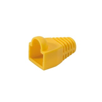 Goobay Netzwerksteckerhülse für RJ45 - Kabel bis 6 mm - 100 Stück / Gelb